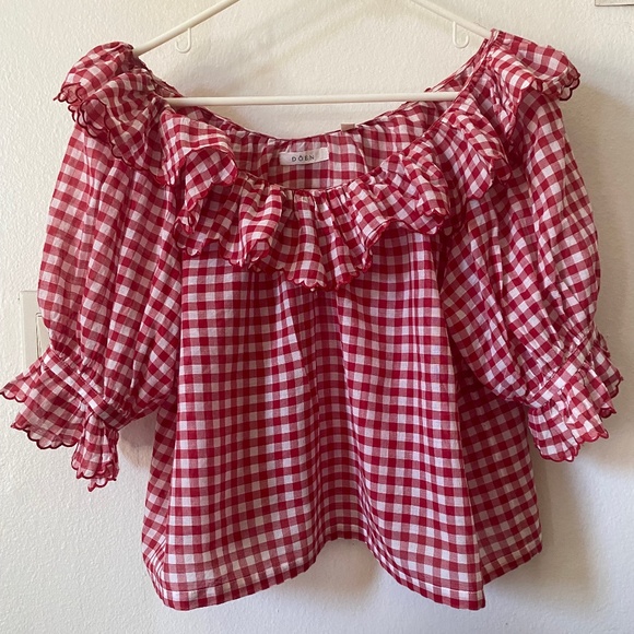 doen DOOP samara top cherry gingham DOOP! - Picture 4 of 12